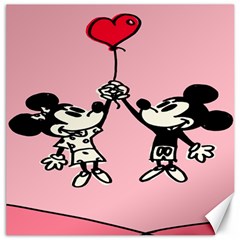 Baloon Love Mickey & Minnie Mouse Canvas 16  X 16  by nate14shop