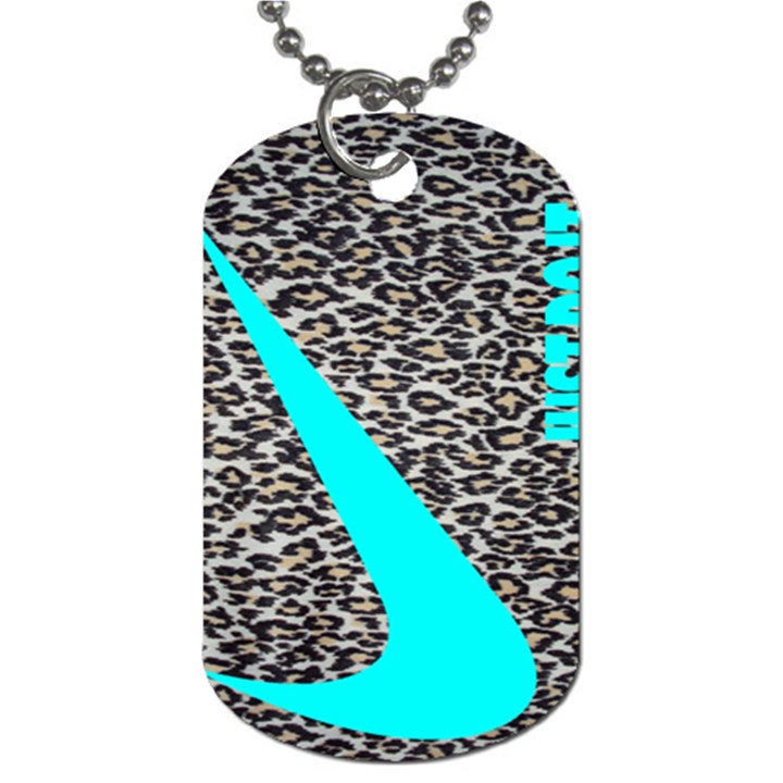 Just Do It Leopard Silver Dog Tag (One Side)