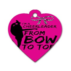 Bow To Toe Cheer Pink Dog Tag Heart (two Sides) by nate14shop
