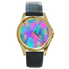 Bokeh-002 Round Gold Metal Watch by nate14shop