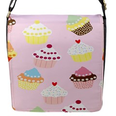 Cupcakes Flap Closure Messenger Bag (s) by nate14shop