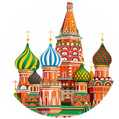 Moscow-kremlin-saint-basils-cathedral-red-square-l-vector-illustration-moscow-building Wooden Puzzle Round by Jancukart