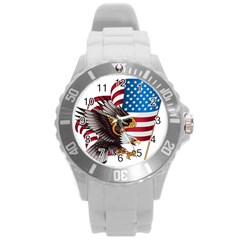 American-eagle- Clip-art Round Plastic Sport Watch (l) by Jancukart