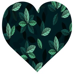 Plant Leaves Wooden Puzzle Heart by artworkshop