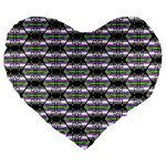 Hackers Town Void Mantis Hexagon Agender Nine 9 Stripe Pride Flag Large 19  Premium Heart Shape Cushions
