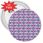 Hackers Town Void Mantis Hexagon Bigender Pride Flag 3  Buttons (10 pack) 