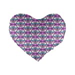 Hackers Town Void Mantis Hexagon Bigender Pride Flag Standard 16  Premium Flano Heart Shape Cushions