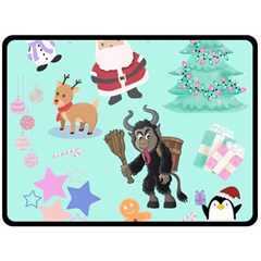 Green Krampus Christmas Double Sided Fleece Blanket (large)  by InPlainSightStyle