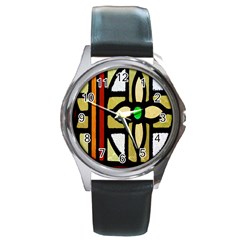 Abstract-0001 Round Metal Watch by nate14shop