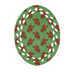 Flowers-b 002 Oval Filigree Ornament (two Sides) by nate14shop