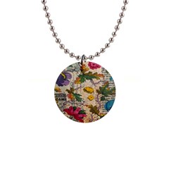 Flowers-b 003 1  Button Necklace by nate14shop