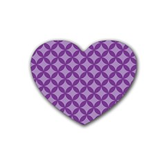 Purple-background Rubber Coaster (heart) by nate14shop