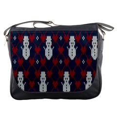 Christmas-seamless-knitted-pattern-background 004 Messenger Bag by nate14shop