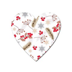 Christmas-seamless-pattern-with-fir-branches Heart Magnet by nate14shop