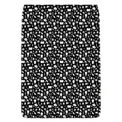 Small Bright White Halloween Motifs Skulls, Spells & Cats On Spooky Black  Removable Flap Cover (l) by PodArtist