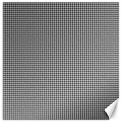 Soot Black And White Handpainted Houndstooth Check Watercolor Pattern Canvas 16  X 16 