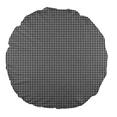 Soot Black And White Handpainted Houndstooth Check Watercolor Pattern Large 18  Premium Flano Round Cushions