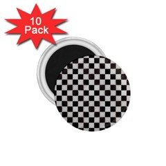 Large Black And White Watercolored Checkerboard Chess 1 75  Magnets (10 Pack)  by PodArtist