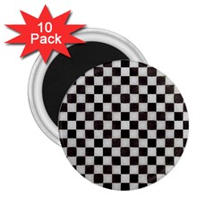 Large Black And White Watercolored Checkerboard Chess 2 25  Magnets (10 Pack) 