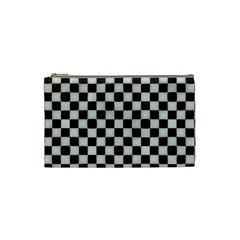 Large Black And White Watercolored Checkerboard Chess Cosmetic Bag (small)