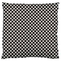 Black And White Watercolored Checkerboard Chess Large Flano Cushion Case (one Side) by PodArtist