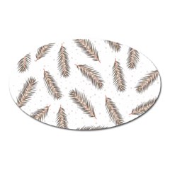 Christmas-seamless-pattern-with-gold-fir-branches Oval Magnet by nate14shop