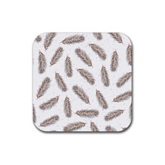 Christmas-seamless-pattern-with-gold-fir-branches Rubber Coaster (square) by nate14shop