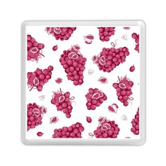 Grape-bunch-seamless-pattern-white-background-with-leaves 001 Memory Card Reader (square) by nate14shop