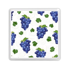 Grape-bunch-seamless-pattern-white-background-with-leaves Memory Card Reader (square) by nate14shop