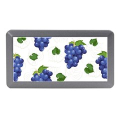 Grape-bunch-seamless-pattern-white-background-with-leaves Memory Card Reader (mini) by nate14shop