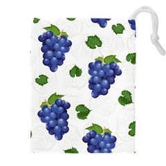 Grape-bunch-seamless-pattern-white-background-with-leaves Drawstring Pouch (4xl)