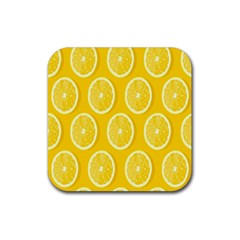 Lemon-fruits-slice-seamless-pattern Rubber Coaster (square) by nate14shop