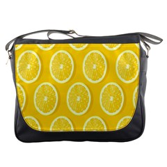 Lemon-fruits-slice-seamless-pattern Messenger Bag by nate14shop