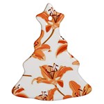 Lily-flower-seamless-pattern-white-background Christmas Tree Ornament (Two Sides) Front