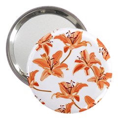 Lily-flower-seamless-pattern-white-background 3  Handbag Mirrors by nate14shop