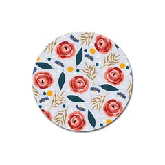 Seamless-floral-pattern Magnet 3  (round) by nate14shop