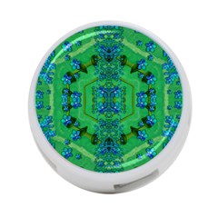 Vines Of Beautiful Flowers On A Painting In Mandala Style 4-port Usb Hub (two Sides) by pepitasart