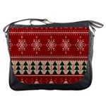 Knitted-christmas-pattern Messenger Bag Front