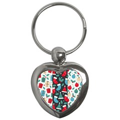 Pack-christmas-patterns Key Chain (heart) by nate14shop