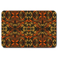 Folk Flowers Print Floral Pattern Ethnic Art Large Doormat  by Eskimos