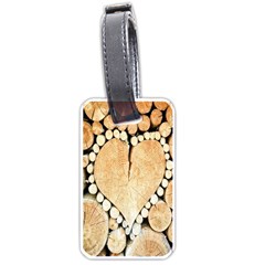 Wooden Heart Luggage Tag (one Side) by nate14shop