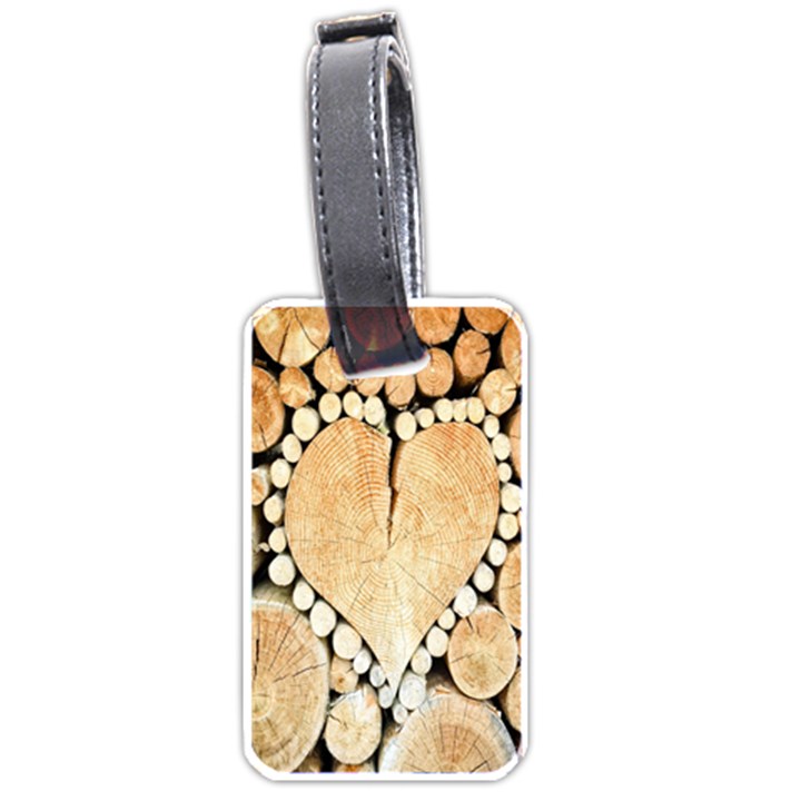 Wooden Heart Luggage Tag (one side)