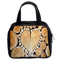 Wooden Heart Classic Handbag (two Sides) by nate14shop