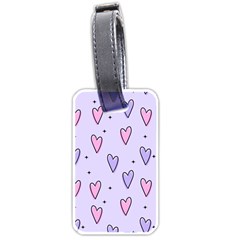 Heart-purple-pink-love Luggage Tag (one Side) by nate14shop
