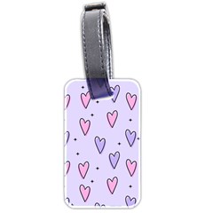 Heart-purple-pink-love Luggage Tag (two Sides) by nate14shop
