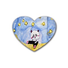 Panda Rubber Coaster (heart) by nate14shop