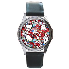 Hello-kitty-003 Round Metal Watch by nate14shop