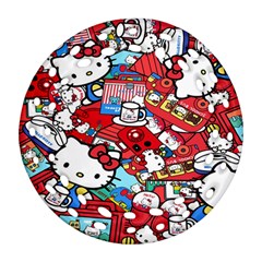 Hello-kitty-003 Ornament (round Filigree) by nate14shop