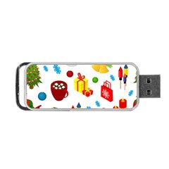 Christmas-celebration-seamless-pattern-background-vector Portable Usb Flash (one Side) by nate14shop