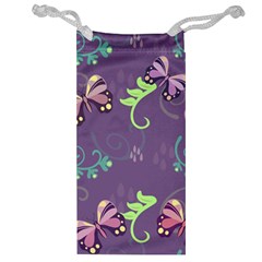 Background-butterfly Purple Jewelry Bag by nate14shop